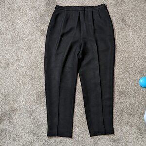 Women's PETITE SOPHISTICATE Black Casual Career Zipper Pants; Size 14